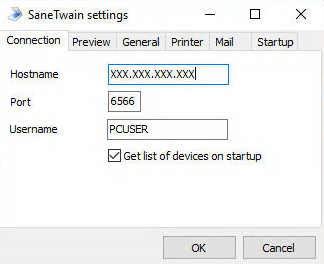 SaneTwain Einstellungen